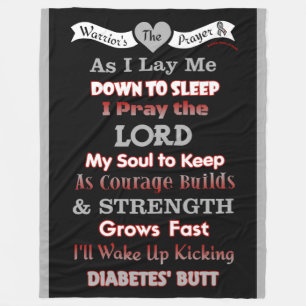 Warrior's Prayer...Diabetes Fleece Blanket