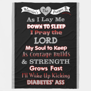 Warrior's Prayer...Diabetes Fleece Blanket
