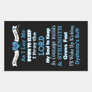 Warrior's Prayer...Dystonia Rectangular Sticker