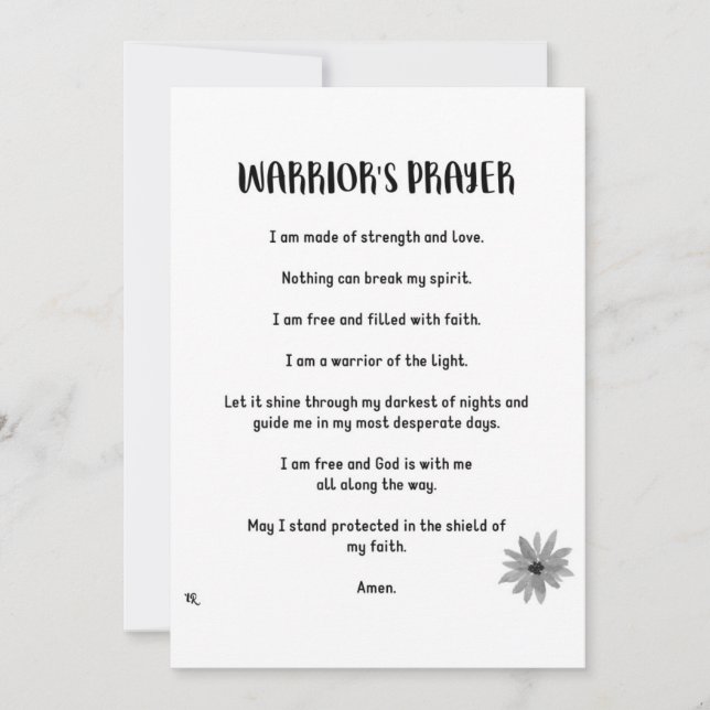 WARRIOR'S PRAYER HOLIDAY CARD (Front)
