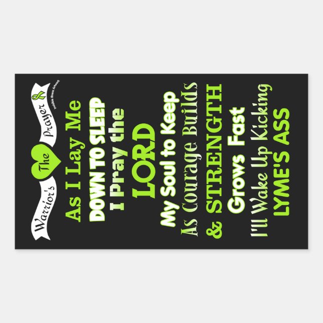 Warrior's Prayer...Lyme Rectangular Sticker (Front)