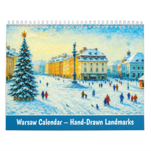 Warsaw Calendar – Hand-Drawn Landmarks
