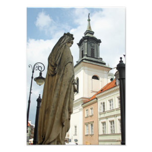 Warsaw church and statue, Poland Photo Print
