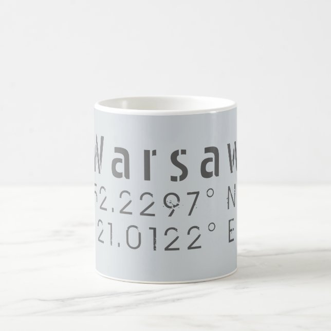 Warsaw Latitude Longitude Coffee Mug (Center)