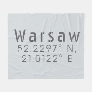 Warsaw Latitude Longitude Fleece Blanket