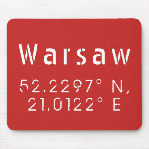 Warsaw Latitude Longitude Mouse Pad