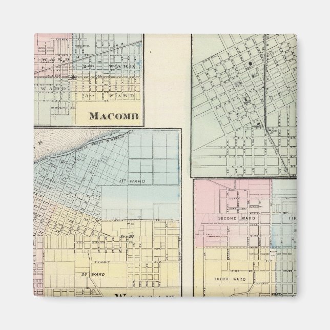 Warsaw, Macomb, Marshall, Canton Magnet (Front)