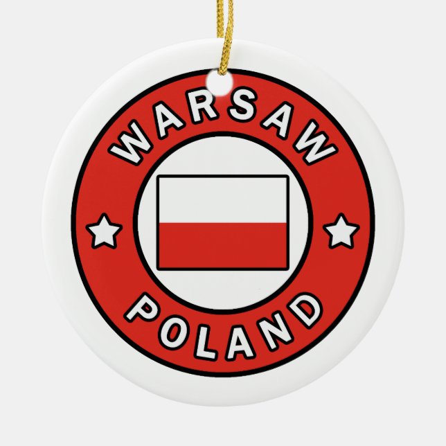 Warsaw Poland Ceramic Ornament (Front)
