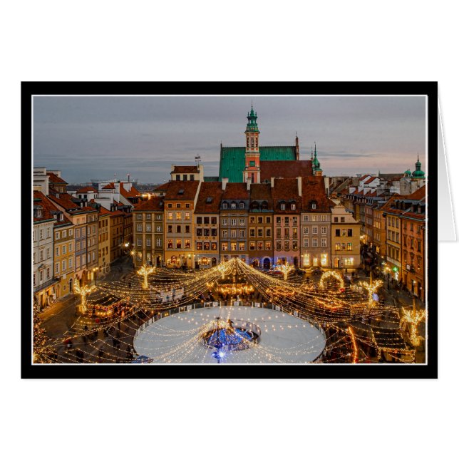 Warsaw Poland Christmas Card  (Front Horizontal)