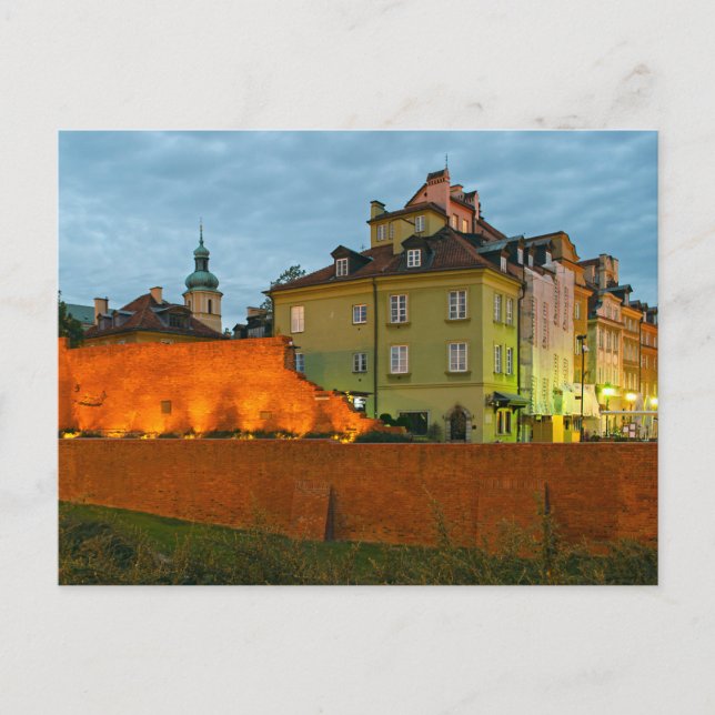Warsaw Poland City Walls Postcard (Front)