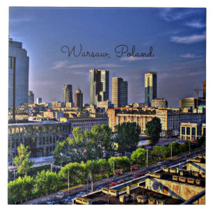 Warsaw, Poland Cityscape Ceramic Tile