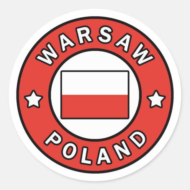 Warsaw Poland Classic Round Sticker (Front)