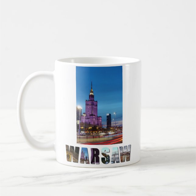 Warsaw Poland Create Your Own Vacation Photo Coffee Mug (Left)