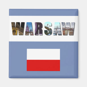 Warsaw Poland Flag Magnet