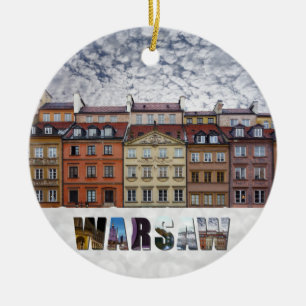 Warsaw Poland Old Town Travel Photos Christmas Ceramic Ornament
