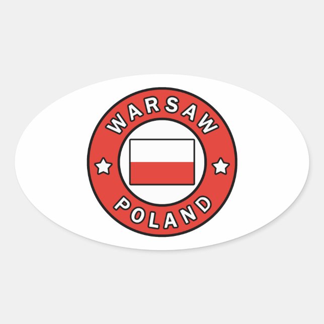 Warsaw Poland Oval Sticker (Front)