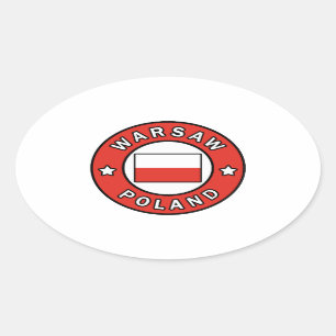 Warsaw Poland Oval Sticker