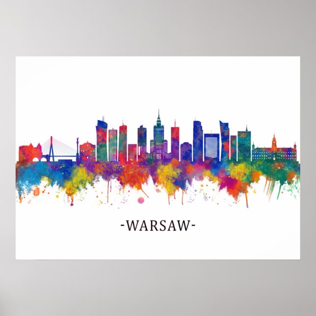 Warsaw Poland Skyline Poster (Front)
