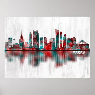 Warsaw Poland Skyline Poster