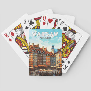 Warsaw Poland Travel Art Vintage Playing Cards