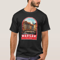 Warsaw Poland Travel Art Vintage