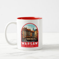 Warsaw Poland Travel Art Vintage