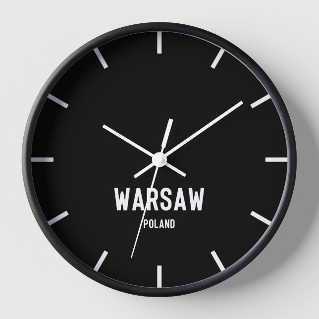Warsaw Time Zone Newsroom Wall Clock (Front)