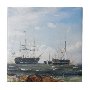 Warship out of Gothenburg 1861 Ceramic Tile