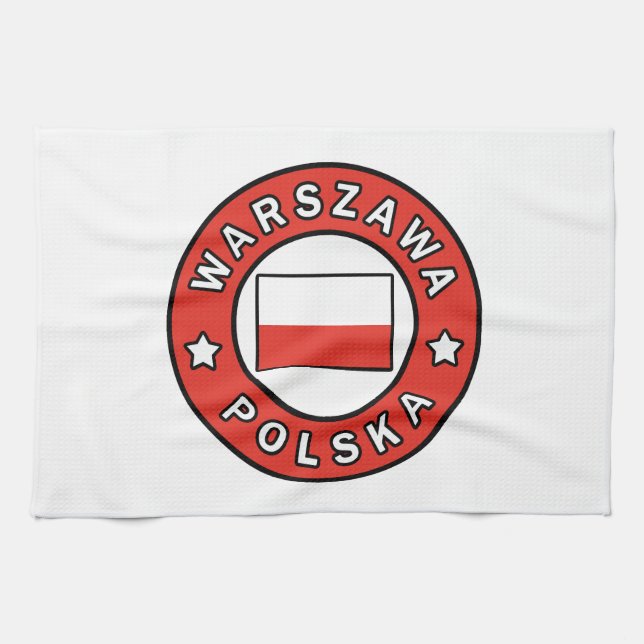 Warszawa Polska Tea Towel (Horizontal)