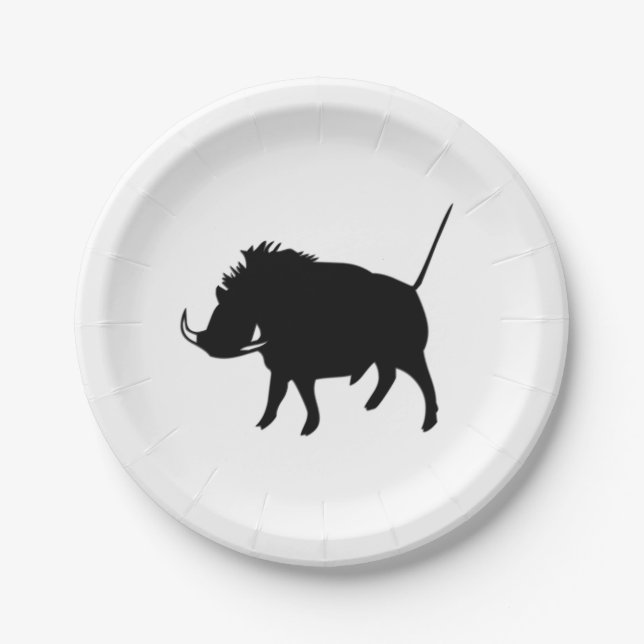 Wart Hog  Paper Plate (Front)