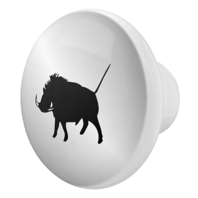 Wart Hog Silver Ceramic Knob (Right)