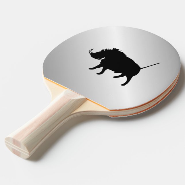 Wart Hog Silver Ping Pong Paddle (Back Angle)