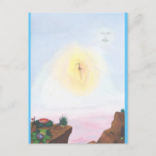 Wartercolor fantastic world a wonderful fairy tale postcard