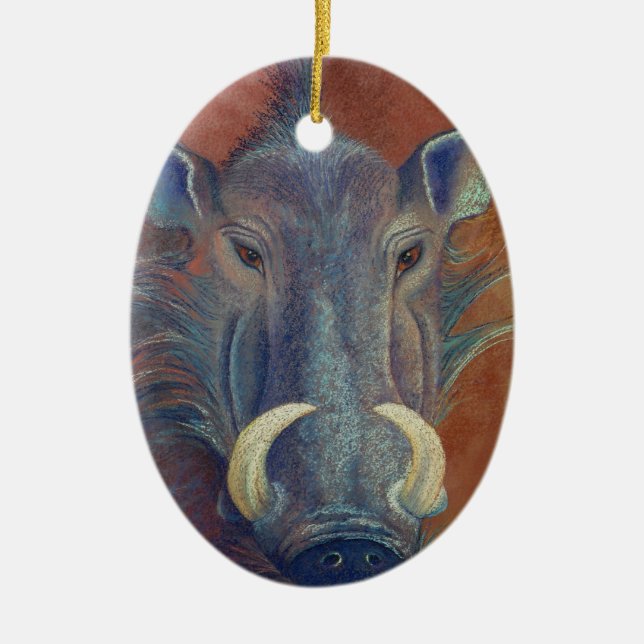 Warthog Ceramic Tree Decoration (Front)