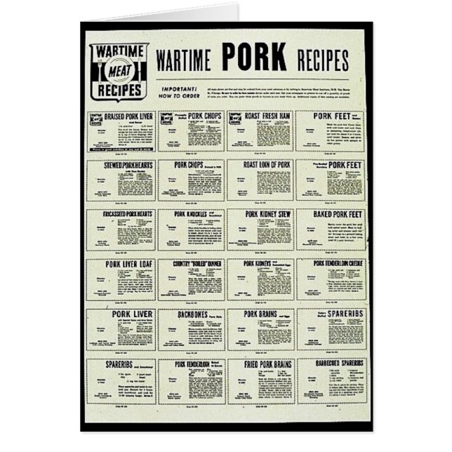 Wartime Pork Recipes (Front)