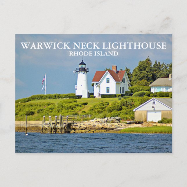 Warwick Neck Lighthouse, Rhode Island Postcard (Front)