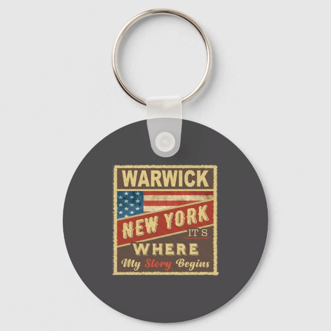 Warwick Ny Its Where My Story Begins  Key Ring (Front)