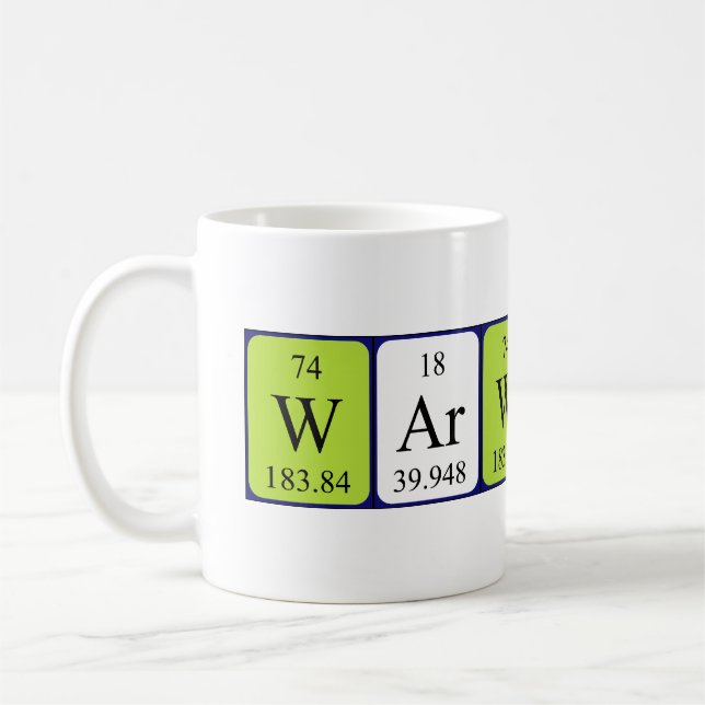 Warwick periodic table name mug (Left)