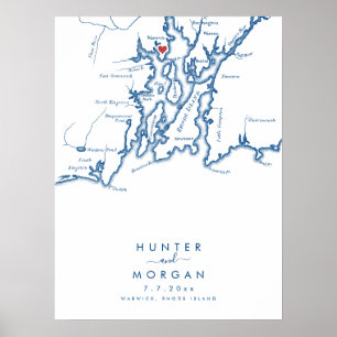 Warwick RI Wedding Modern Guest Book Poster