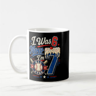 Was 6 7 7th Birthday Boys Ice Cream Drip Baseball Coffee Mug
