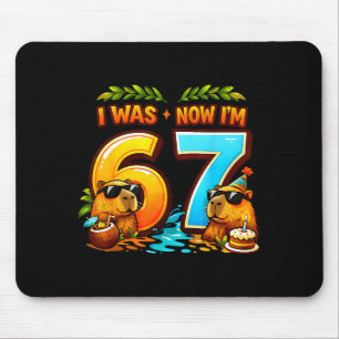 Was 6 7 birthday 67 meme capybara kids boys girls mouse pad