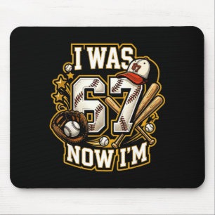 was 6 7 Birthday Boy Baseball Funny 6 7 Meme Kids Mouse Pad