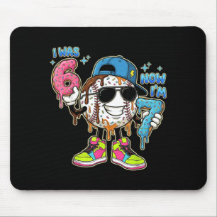 was 6 7 Birthday Boy Drip Baseball 7th Birthday Mouse Pad