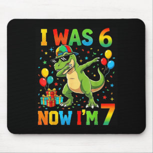 was 6 7 Birthday Dabbing Dinosaur 7 Years Old Boy Mouse Pad