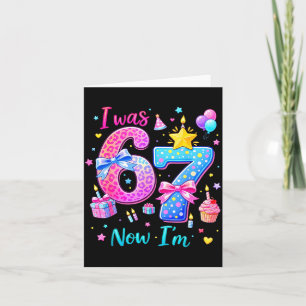 was 6 7 Birthday Girls Funny Six Seven Meme Kids Card