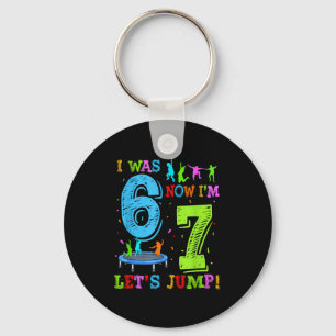 Was 6 7 lets jump 7th birthday trampoline party key ring