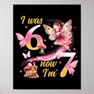 Was 6 7 year old girls 7th fairy birthday princess poster