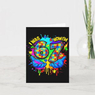 Was 6 7 years birthday six seven autism awareness card