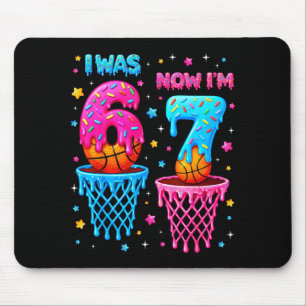 was 6 7 Years Old Drip Basketball Birthday Men Boy Mouse Pad