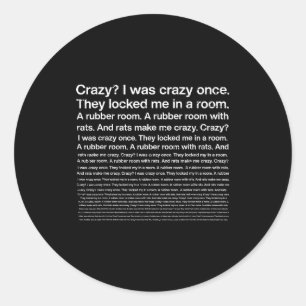 Was crazy funny saying internet meme gen z men classic round sticker